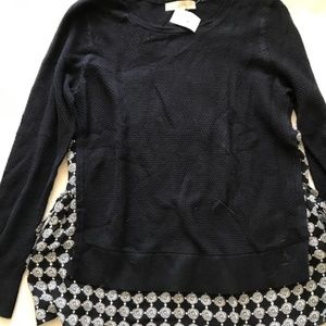 NWT Ann Taylor Loft Navy Sweater with Side Ties